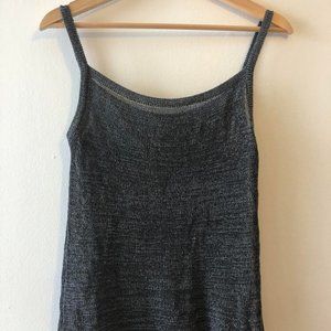 Sheer silver tank top